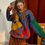 Y2K Cartoon Dog Print Sweater