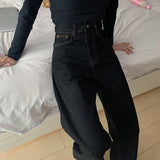 Vintage High Waist Black Denim Jeans