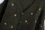Vintage Long Sleeve Embroidery Cardigan
