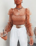 Mesh Sheer Long Sleeve Top