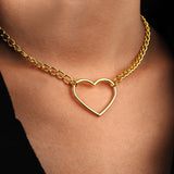 Grunge Clavicle Hollow Heart Necklaces