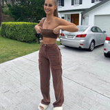 Brown Vintage Baggy High-Waist Denim Jeans