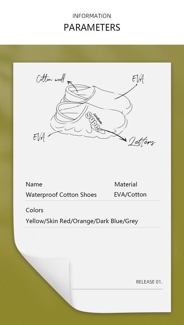 Waterproof Cotton Insole Slipper