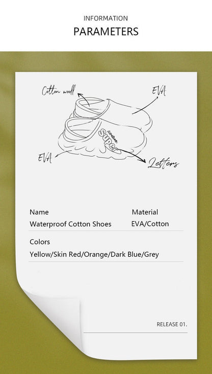 Waterproof Cotton Insole Slipper
