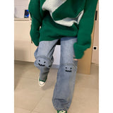 Smiley Monster Vintage Denim Pants
