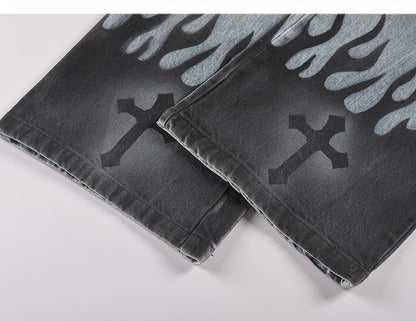 Inflame Cross Denim Jeans
