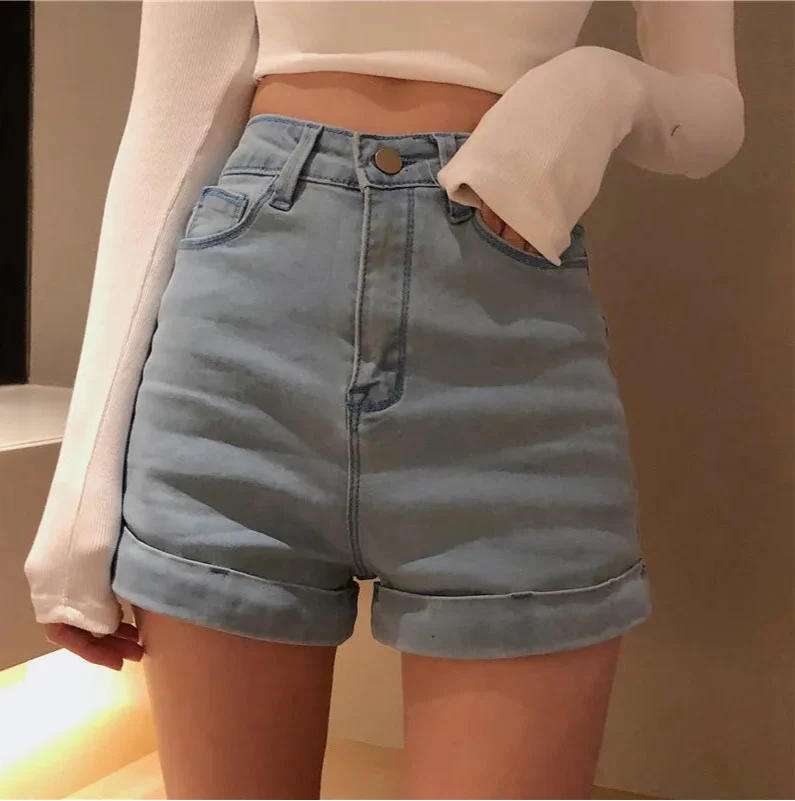 Retro Chic High Waist Denim Short