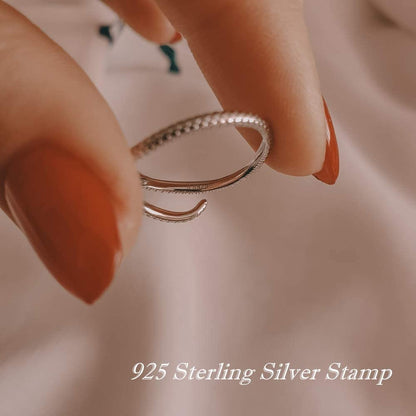 Snake 925 Sterling Silver Platinum Plated Ring