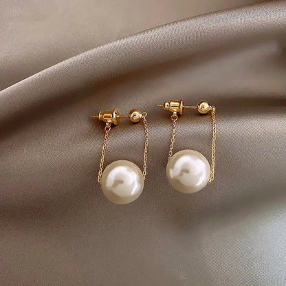 Elegant Small Pearl Pendant Dangle Earring