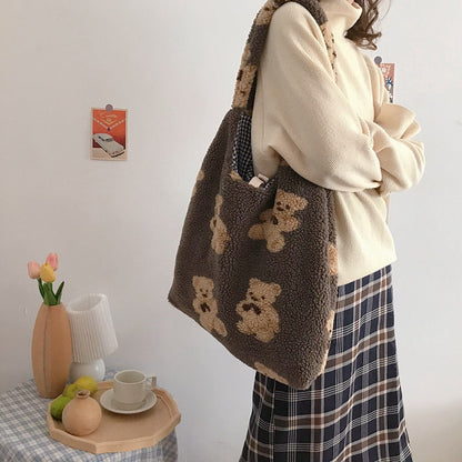 Plush Teddy Bear Tote Bag