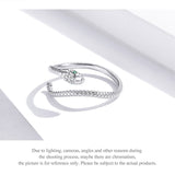 Snake 925 Sterling Silver Platinum Plated Ring