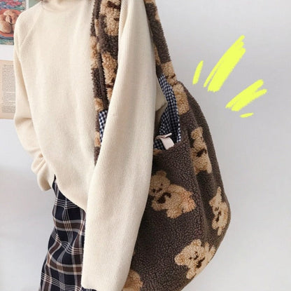 Plush Teddy Bear Tote Bag
