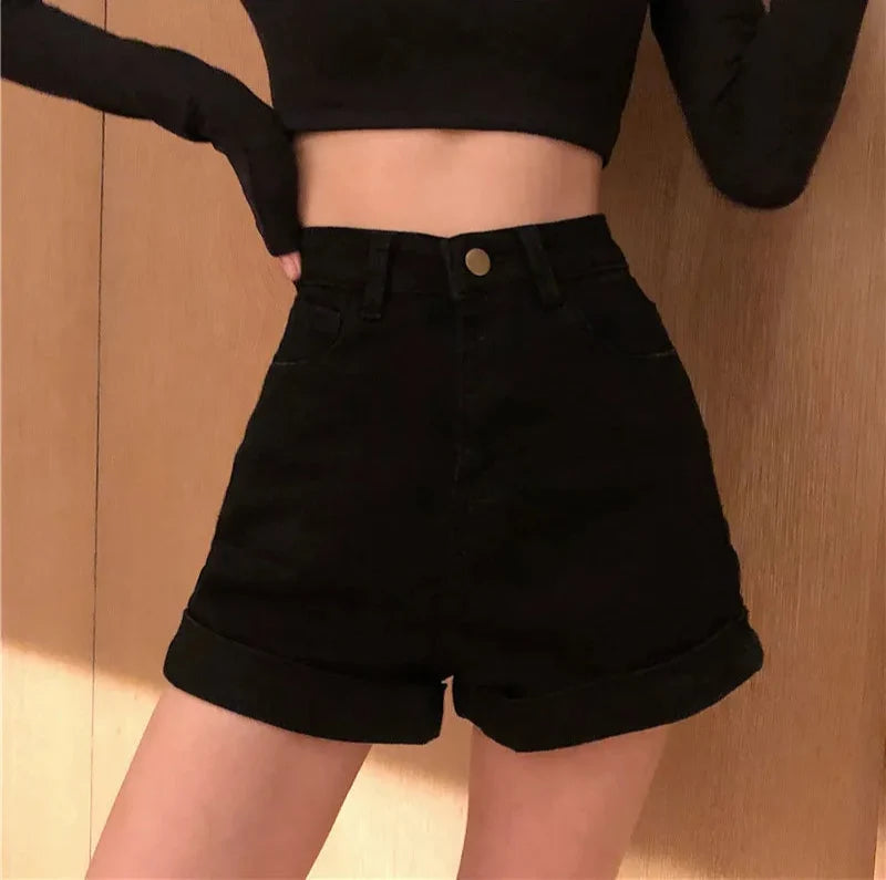Retro Chic High Waist Denim Short