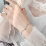 Cool Elegant Sterling Silver Leaf Bracelet