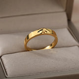 Gold Plated Face Stainless Steel Ring