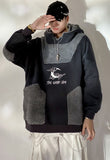 Block Vintage High-neck Hoodie