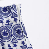 Vintage Cotton Blue Embroidery Shorts