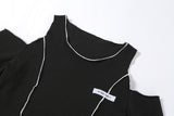 Black Gothic Patchwork Crop Top