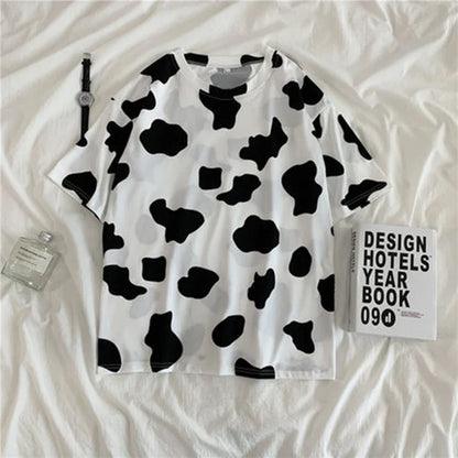 Wild Cartoon Print Oversized Round T-Shirt