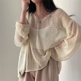 Hollow Out Lazy Style Wide Sleeves Shirt