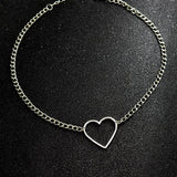 Grunge Clavicle Hollow Heart Necklaces
