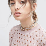 Colorful Metal Round Choker Necklace