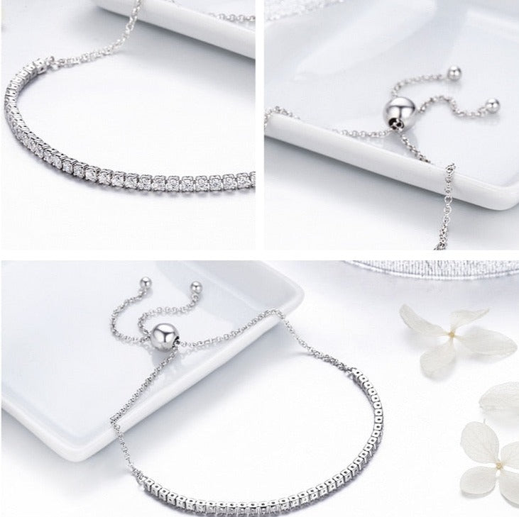 Sparkling Strand Bracelet 925 Sterling Silver