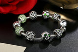 Love and Flower Silver Plated Charm Bracelet
