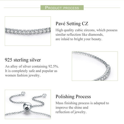 Sparkling Strand Bracelet 925 Sterling Silver