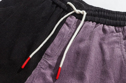 Corduroy Color Block Cargo Pants