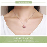 Autumn Maple Tree Leaves 925 Sterling Silver Pendant Necklace
