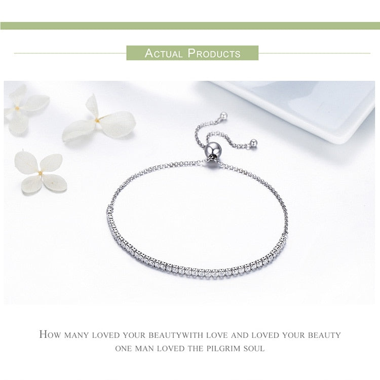 Sparkling Strand Bracelet 925 Sterling Silver