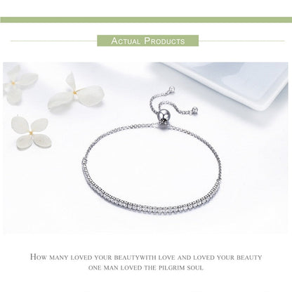Sparkling Strand Bracelet 925 Sterling Silver
