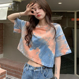 Tie-Dye Colorful Oversized Crop Top