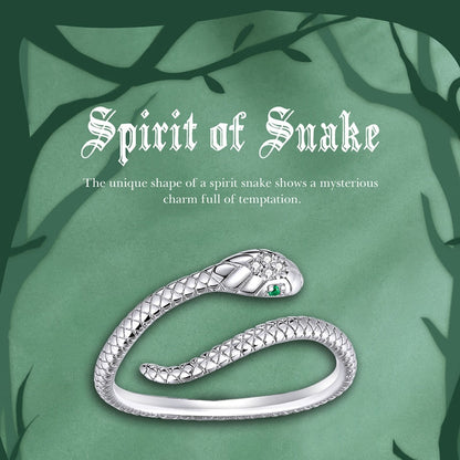 Snake 925 Sterling Silver Platinum Plated Ring