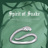 Snake 925 Sterling Silver Platinum Plated Ring