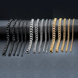 3-11mm Curb Stainless Stain Link Chain Bracelet