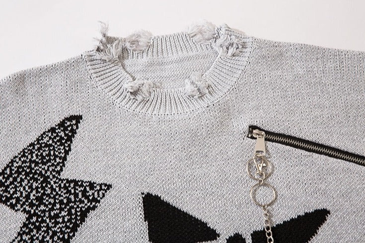 Ripped Chained Sweaters
