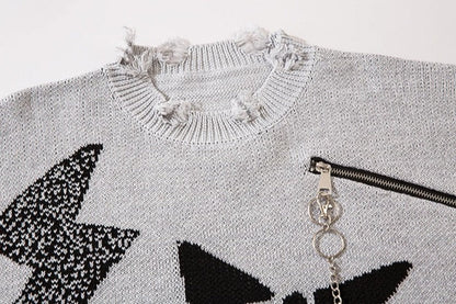 Ripped Chained Sweaters