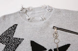 Ripped Chained Sweaters