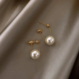 Elegant Small Pearl Pendant Dangle Earring