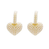 Luxury Sweet Pearl Heart Dangle Earring