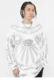 Effortless Rose Eye Scorpion Print Knitted Sweater