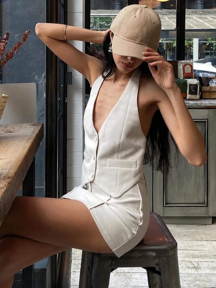 Halter Vest & Skirt Set