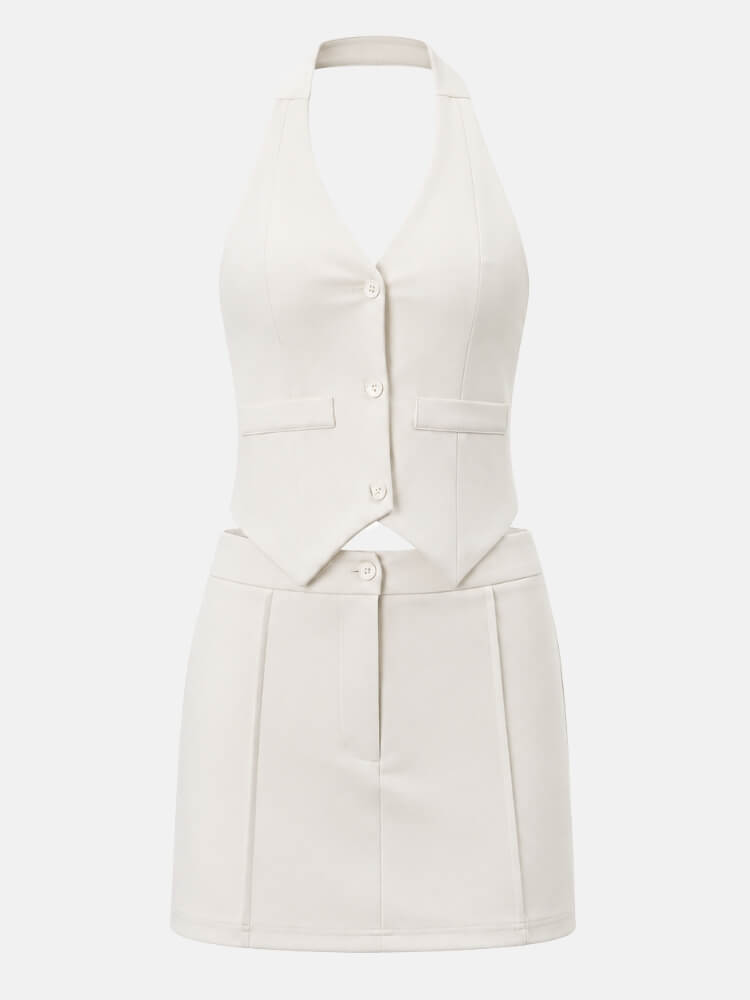Halter Vest & Skirt Set