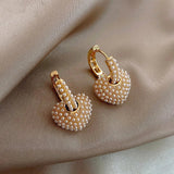 Luxury Sweet Pearl Heart Dangle Earring