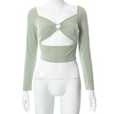 Drop Shoulder Heart Crop Top