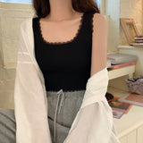 Trim Solid Camisole Crop Top