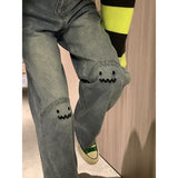 Smiley Monster Vintage Denim Pants