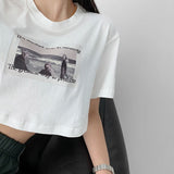 Coast Print Navel Crop Top